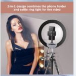 UBeesize 10" Selfie Ring Light with 50" Extendable Tripod Stand & Flexible Phone Holder