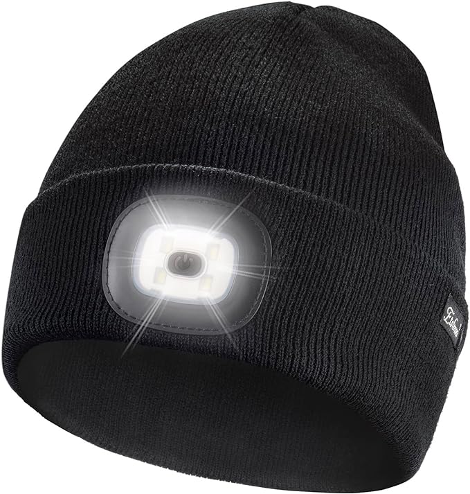 Etsfmoa Unisex Beanie with The Light Gifts for Men Dad Father USB Rechargeable Caps