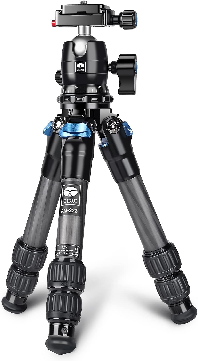 SIRUI AM-223 Carbon Fiber Camera Tripod Mini Travel Compact Tripod with 360° B-00K Ball Head