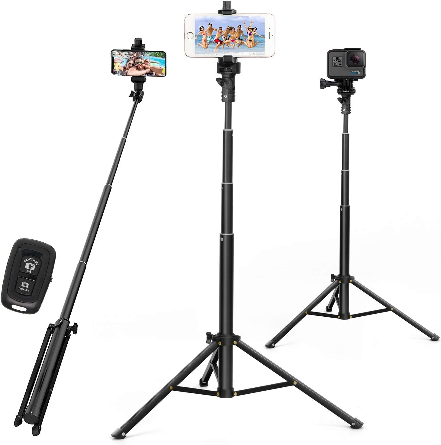 Selfie Stick Tripod 52 Inch Cell Phone iPhone Tripod Stand with Bluetooth Remote Smartphone for iPhone