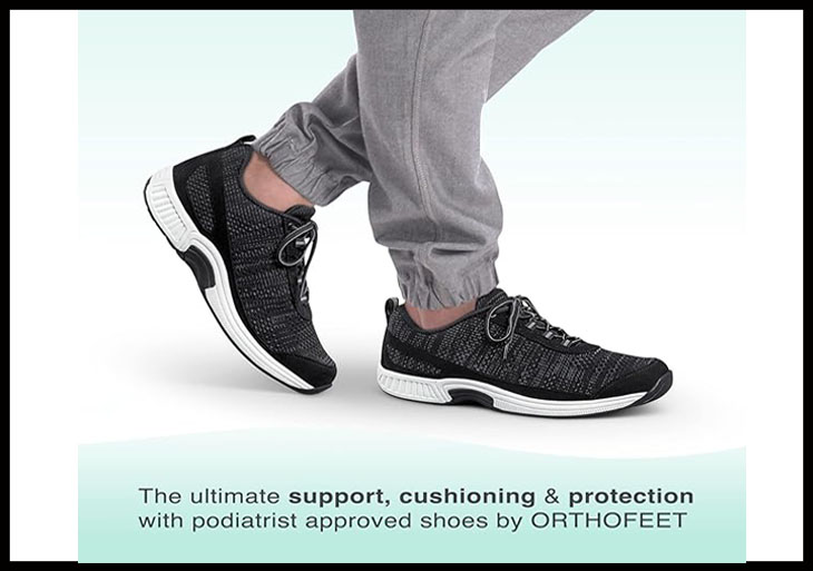 Orthofeet Men's Orthopedic Knit Lava Sneakers