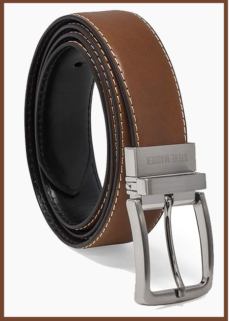 Steve Madden Men's Dress Casual Every Day Leather Belt