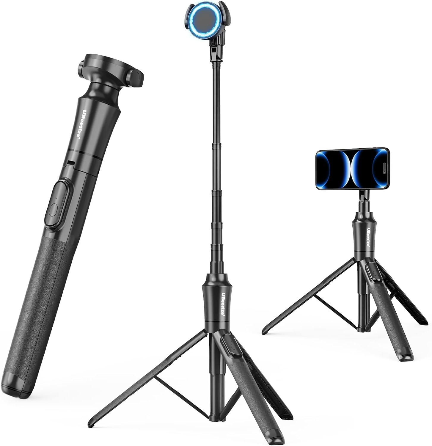 UBeesize 62'' Magnetic Selfie Stick Phone Tripod with Wireless Remote