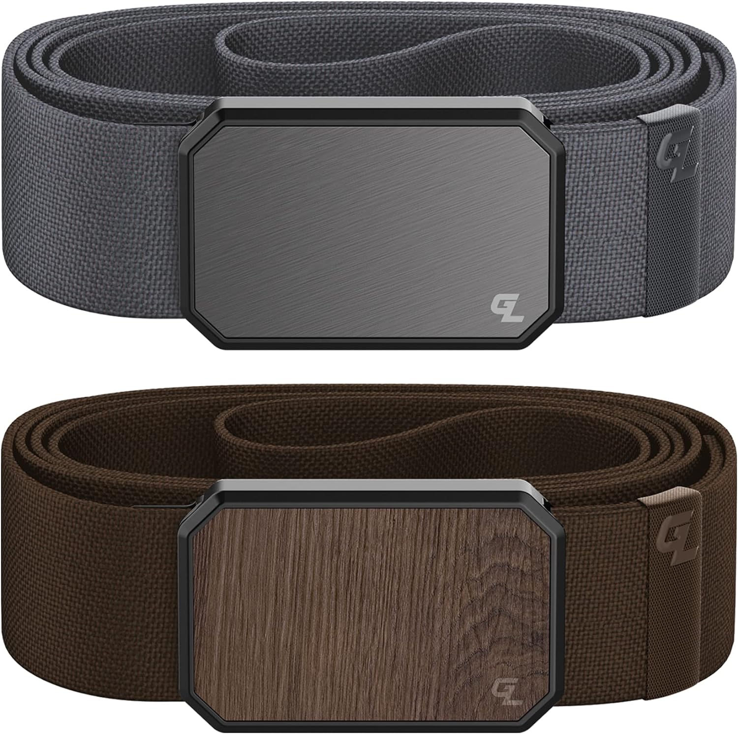 Brown Groove Belt - Men's Stretch Nylon Belt